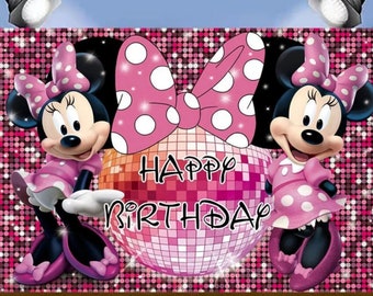 Mickey Mouse Minnie Tema Fiesta fotografía telón de fondo niños Baby Shower fiesta telón de fondo cumpleaños foto Banner estudio Prop Decoración