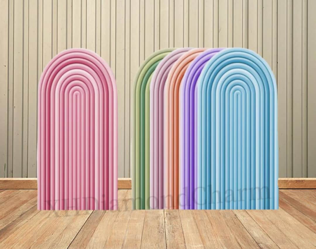 Pink Ripple Backdrop Arch Custom 2-sided Pink Stripes Arch Backdrop Wedding Bridal Shower Wedding ...