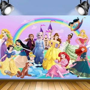 Dream Rainbow Castle Princess Fotografia Tło Dziewczyna Urodziny Prom Party Tło Urodziny Zdjęcie Baner Studio Prop Dekoracja