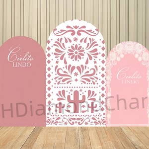 Double-Sided Arch Cover Backdrop Mexican Carnival Flowers Backdrop Adult Party Decor Baby Shower Arch Wall Children 1st Birthday Party Prom