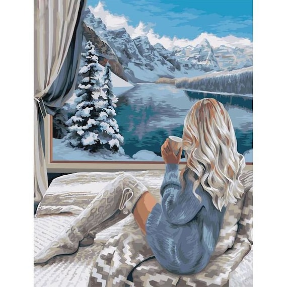 NAIMOER Kit Diamond Painting Natale 30x40cm - Paesaggio Invernale Con Diamanti Rotondi 5D, Attività Antistress Fai Da Te, Decorazione Casa Regalo
