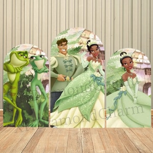 Disney Prinses Tiana Verjaardag Boog Achtergrond Muur voor Prins Kikker Kids Baby Douche Verjaardagsfeestje Achtergrond Wanddecoratie Benodigdheden