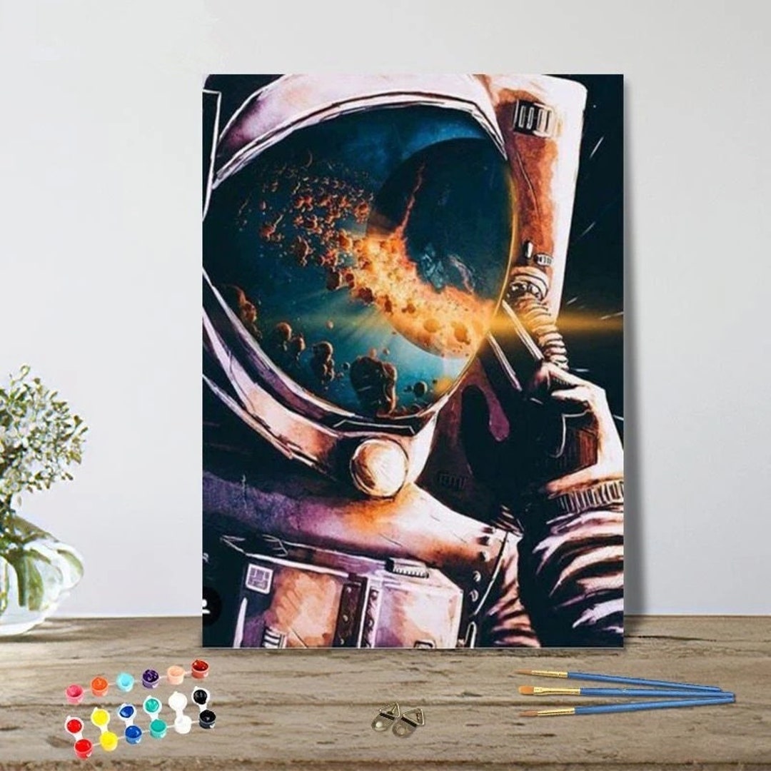 Paint by Numbers Space Astronaut Canvas Painting Abstract Art DIY Paint ...