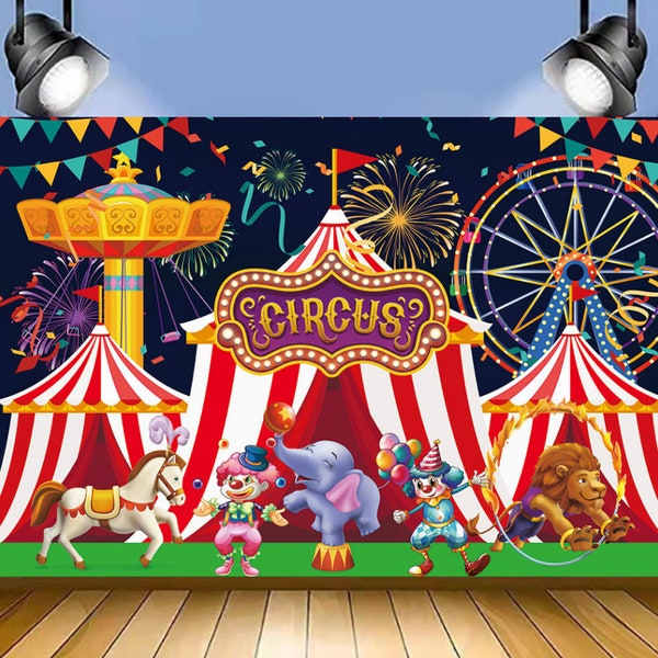 Zirkus Clown Vergnügungspark Party Fotografie Hintergrund Kinder Baby Shower Party Hintergrund Geburtstag Foto Banner Hintergrund Decor
