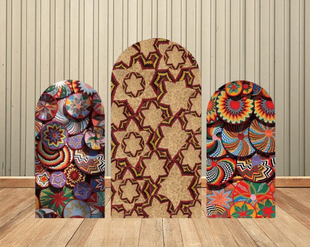 Ethiopian Woven Basket Arch Backdrop Cover Traditional Mesob Pattern ...