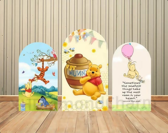 Bannière Anniversaire Winnie L'Ourson - Toile De Fond Déco Pour Goûter Ou Baby Shower