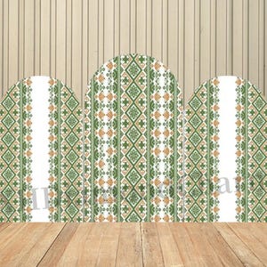 Bohemian Grass Green Arch Cover Backdrop for Kids Birthday Party Background Wedding Maternity 2-sided Decor Photozone