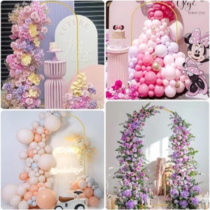 Birthday Party Arched Backdrop Frame, Metal Arch Backdrop Stand, Gold Wedding Flower Balloon Backdrop Stand, Baby Shower Party Decorate
