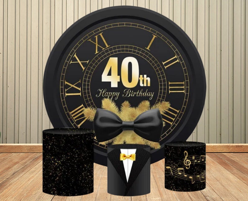 Happy Birthday Banner Schwarz-Gold – Party-Hintergrund 3 X 2,4 M Aus Polyester, Für Drinnen & Draußen, Inkl. Aufhängeseil