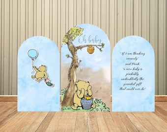 Cartoon Winnie the Pooh Double-Sided Arch Cover Backdrop Wall for Kids Baby Shower Birthday Party Background Wall Decoration Supplies