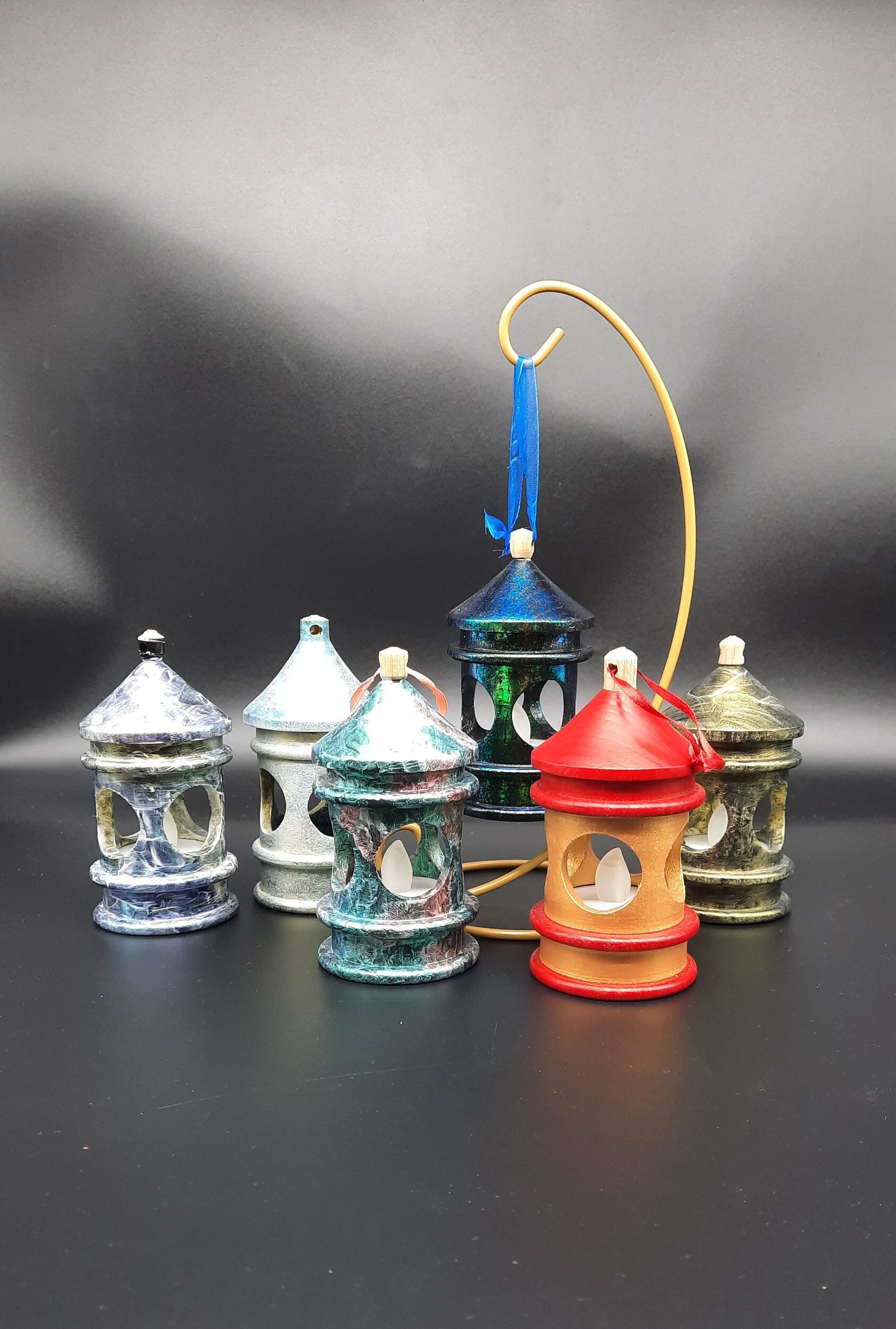 SMALL HANGING LANTERNS For Battery Tea-Lights - Hand Turned In 2024 And Proudly Hand Made In Great Britain