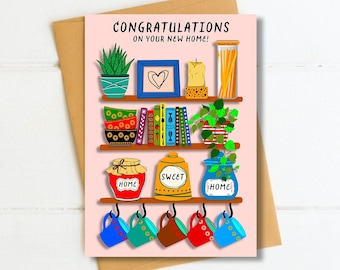 Congratulations On Your New Home, Moving, Home Warming Card, Love Lives Here, New Home Card