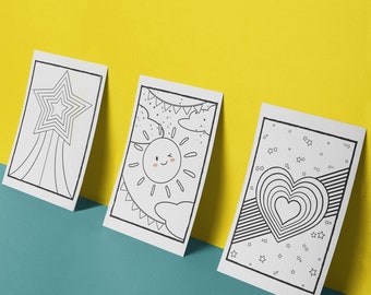 Colouring-in and decorate your own greeting cards! Colouring-in crafts, arts and crafts greeting card selection pack. Envelopes provided.