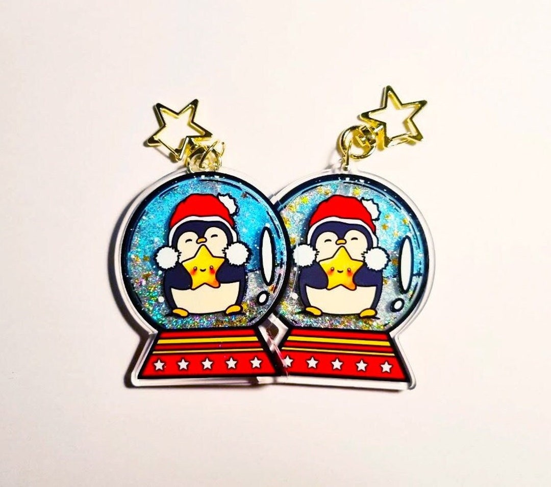 Christmas Keychain Stocking Filler Christmas Glitter Shaker Etsy