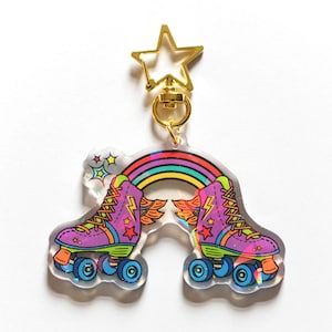 Rollerskate Keychain / Roller Skating Keyring / Birthday Gift / Bag Accessories / Skating / Skate Life / Positive Vibes