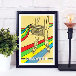 Roller Skating Art Print / Skating Print / Roller Blading Art Print / Skating Art Print / Skating Wall Decor / Roller Skater Girl