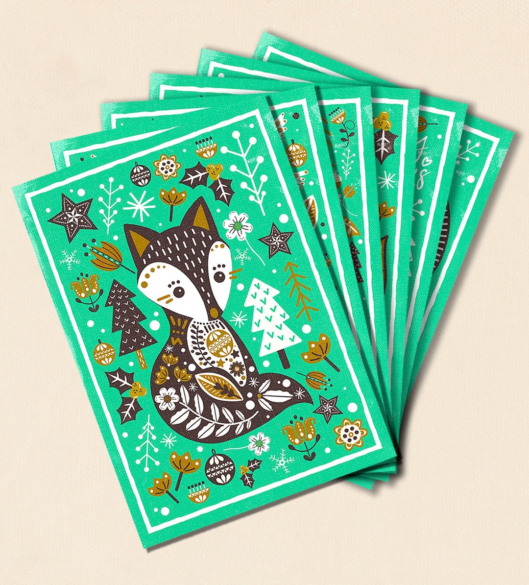 Pack of Christmas Cards / Box of Christmas Cards / Set of Etsy