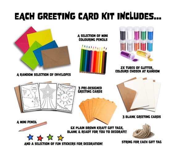 Card Making Kit - makes 4 Cards with envelopes - Designer Tags