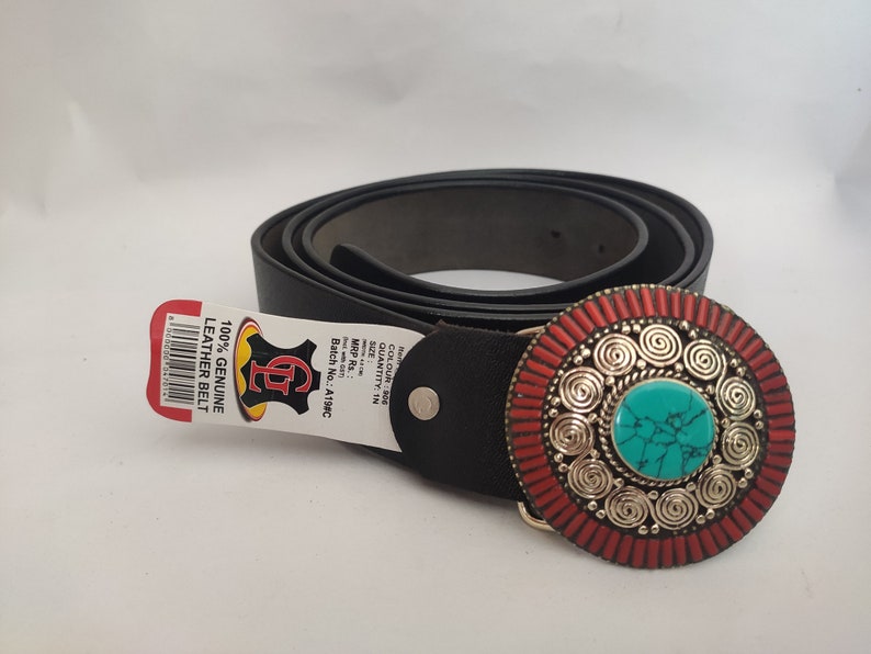 Belt buckles for men western Tibetan Silver Belt Buckle Leather belt Turquoise Coral Stone waist trap for leather belt B15 Free Shipping