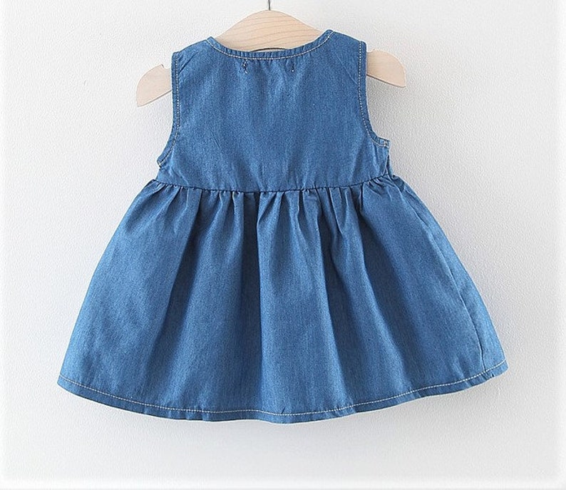Baby Girl Denim Dress Boho Baby Girl Denim Dress Rustic Etsy