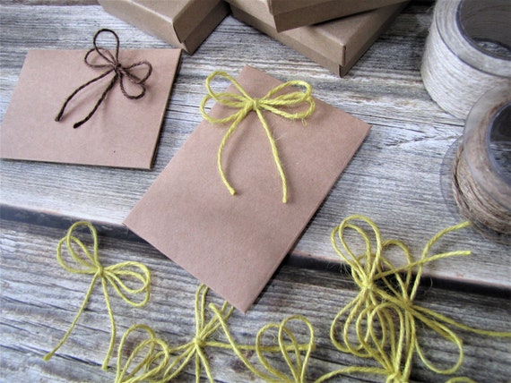 50 Pre-tied Jute Twine Double Bows, Yellow Bows for Gift Wrapping