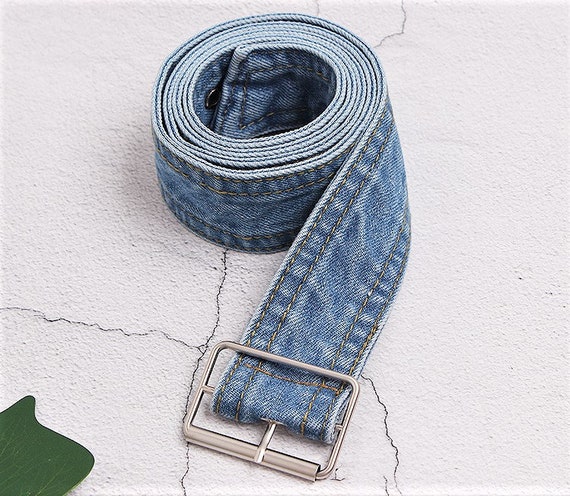 Denim Belt, Rustic Denim Corset Belt, Denim Elastic Waist Belt