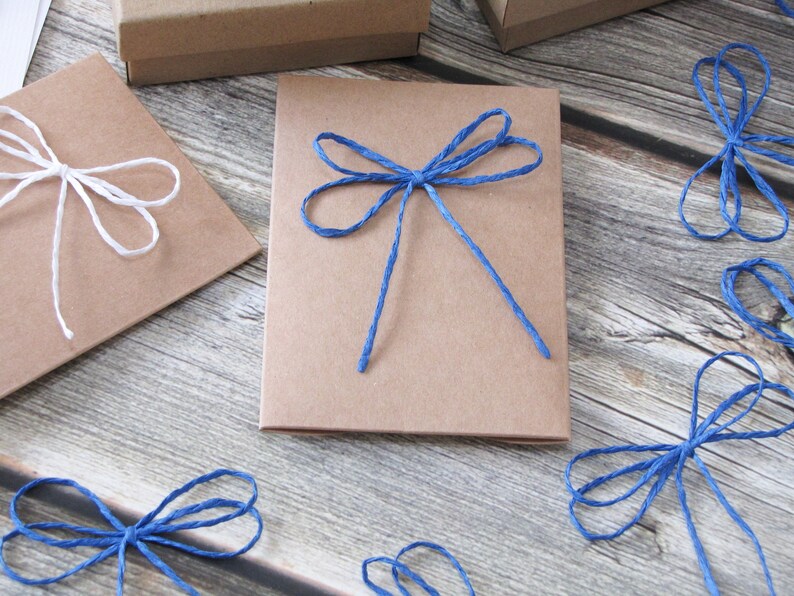 Candy Bag Bows 50 Navy Blue Pre-Tied Double Bows for Gift Wrapping Wedding Cake Bags Candy Buffet Bags Cards Decor Paper Bows