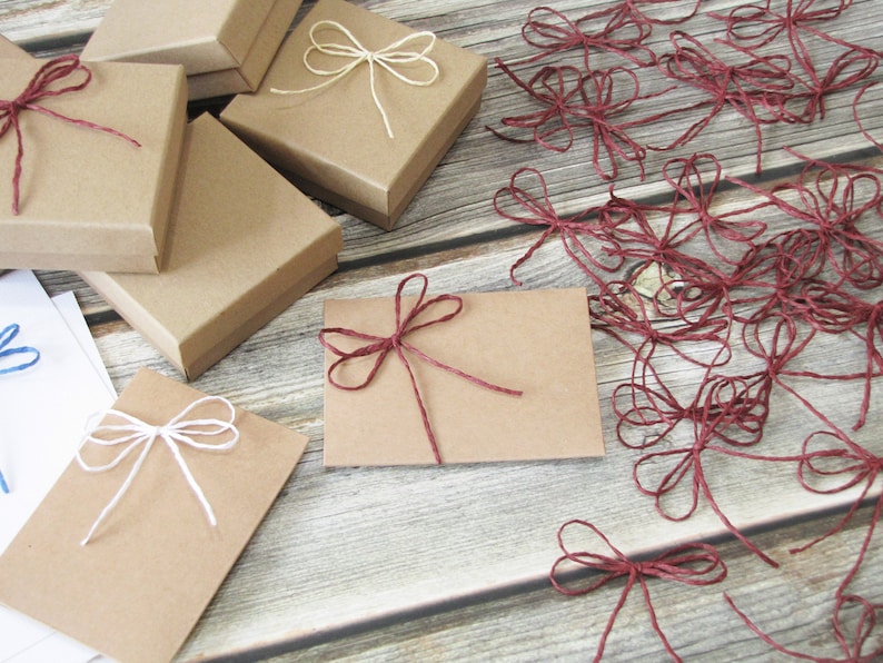Candy Bag Bows Paper Bows Cards Decor 50 Burgundy Pre-Tied Double Bows for Gift Wrapping Wedding Cake Bags Candy Buffet Bags