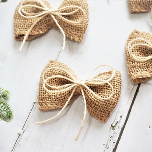 5/10/15/20 vooraf gebonden jute bogen voor geschenkverpakking, kerstcadeau, bruidstaart tas, Christmas decor, kaart decor, jute Bow, rustieke bruiloft