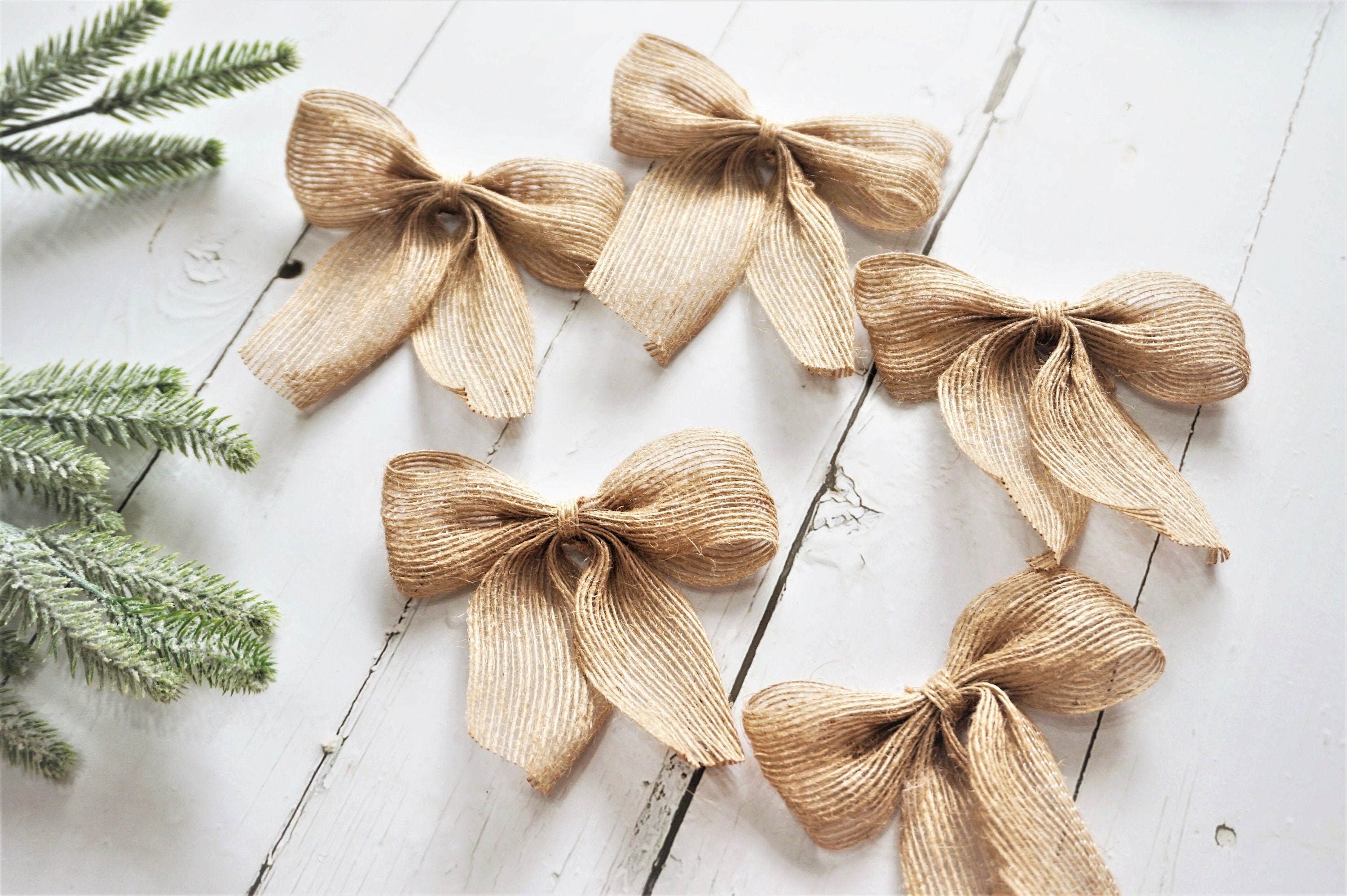 5/10/15/20 Pre-Tied Burlap Bows for Gift Wrapping, Christmas Gift, Wedding  Cake Bag, Candy Bag Bows, Card Decor, Burlap Bows, Rustic Wedding