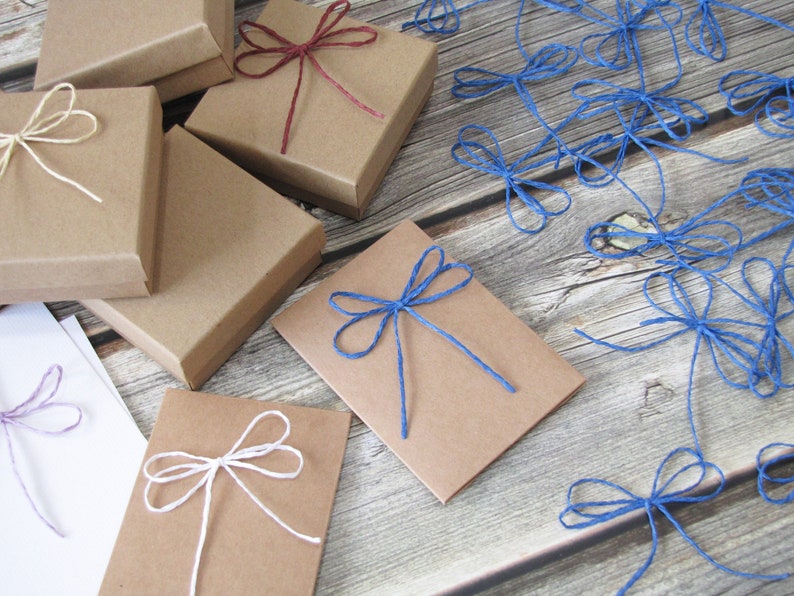 Candy Bag Bows 50 Navy Blue Pre-Tied Double Bows for Gift Wrapping Wedding Cake Bags Candy Buffet Bags Cards Decor Paper Bows