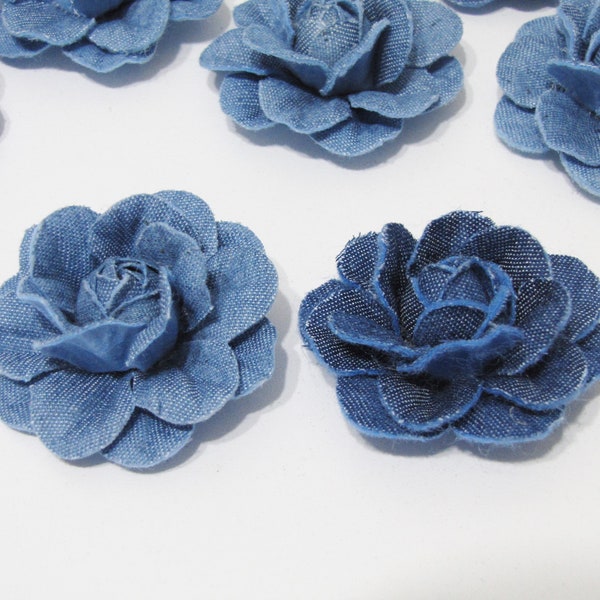 5 morceaux de fleurs en jean, 5 cm / 7 cm de fleurs pour décorer des chapeaux ou des chaussures ou des sacs ou des ceintures, un bandeau à fleurs, une pince à cheveux fleur, des fleurs en appliqué