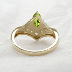 Natural Peridot Gold Engagement Ring, Gift for Her, Wedding Ring, Love Promise Ring, Women Gift, August Birthday Ring, Real Gemstone ring image 9