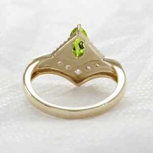 Natural Peridot Gold Engagement Ring, Gift for Her, Wedding Ring, Love Promise Ring, Women Gift, August Birthday Ring, Real Gemstone ring image 4