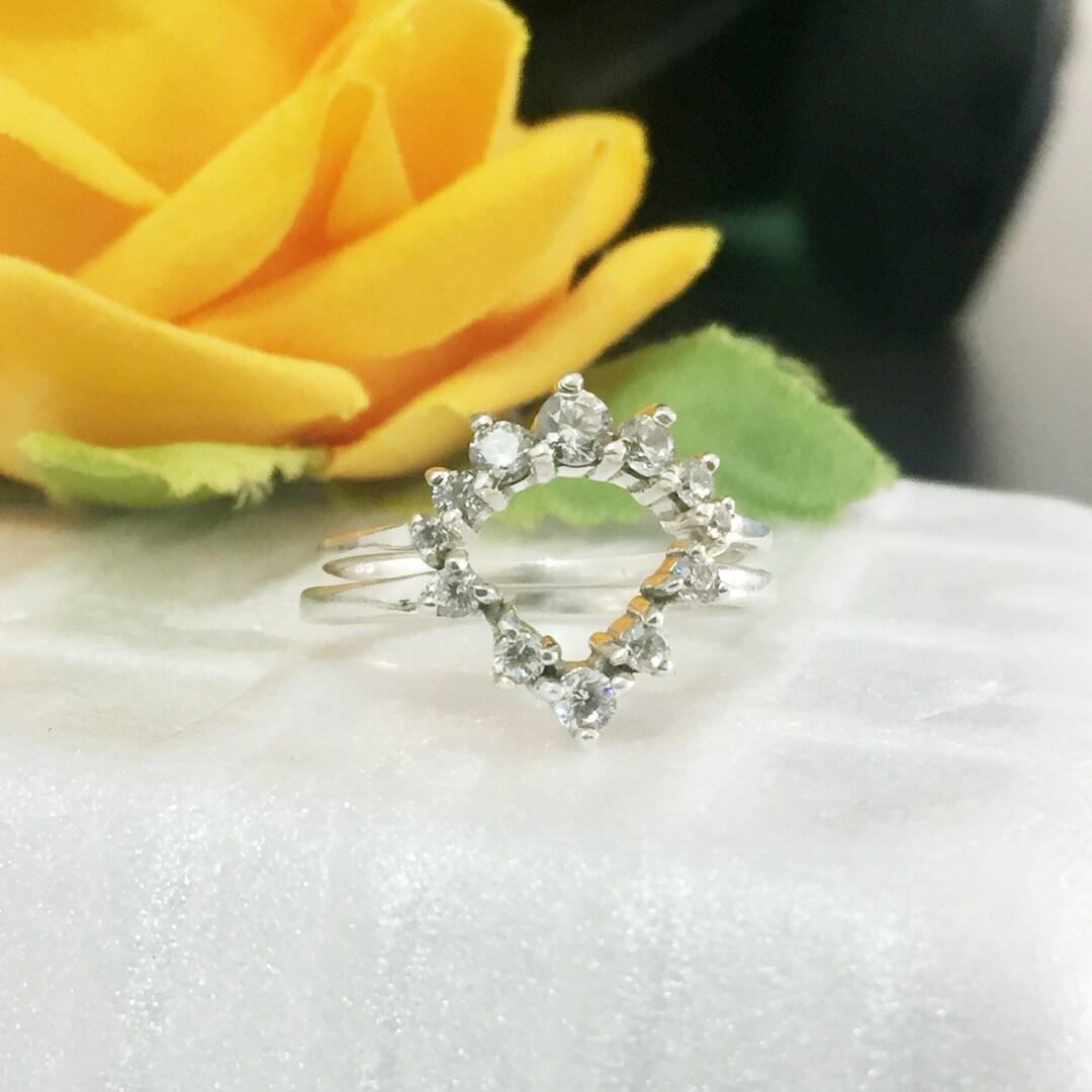 Crown Ring,chevron Ring,unique Gift Ring,silver Cubic Zircon Ring ...
