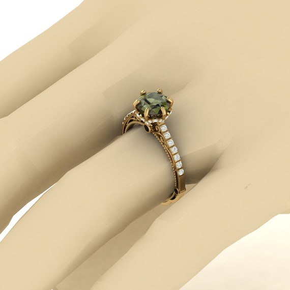 Gold moldavite best sale ring