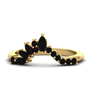 Schwarzer Onyx Verlobungsring, Geschwungener Onyx Verlobungsring, Schlichter Onyx Solitär Onyx Ring, Geschwungener Onyx Bandring