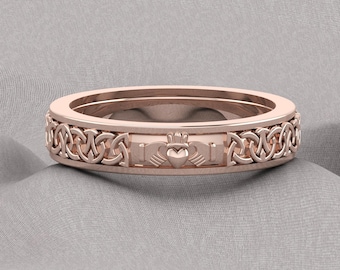 Claddagh Celtico Cuore Anello 925 Argento Sterling Sottile Love - Foto 11