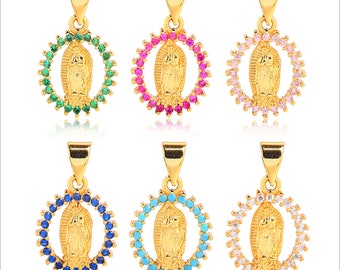 Free Shipping 10 pcs Gold Virgin Mary Charm Pendants For Diy Jewelry Necklace Making,Gifts For Her Him,12x21mm, GN109