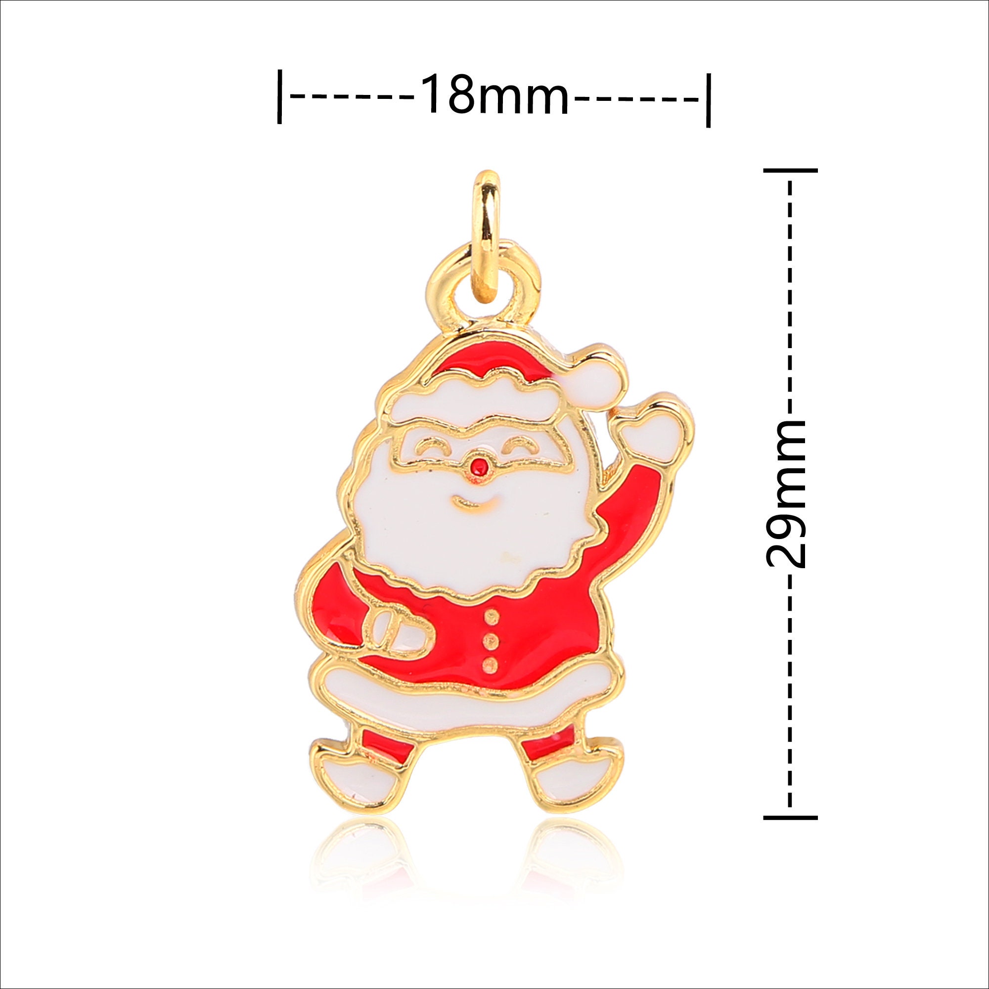 豪華ラッピング無料 10 Shipping Free Pcs Diy for Pendants Charm Claus Santa Gold チャーム