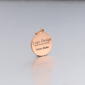 Free Shipping 10 pcs Custom 14mm Stainless Steel Circular Disk Logo Charm Beads,Laser Engraved Charm Beads For Jewelry Bracelets Making 14mm Matte RoseGold