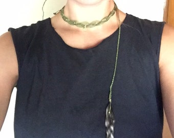 Boho necklace or brow in macramee