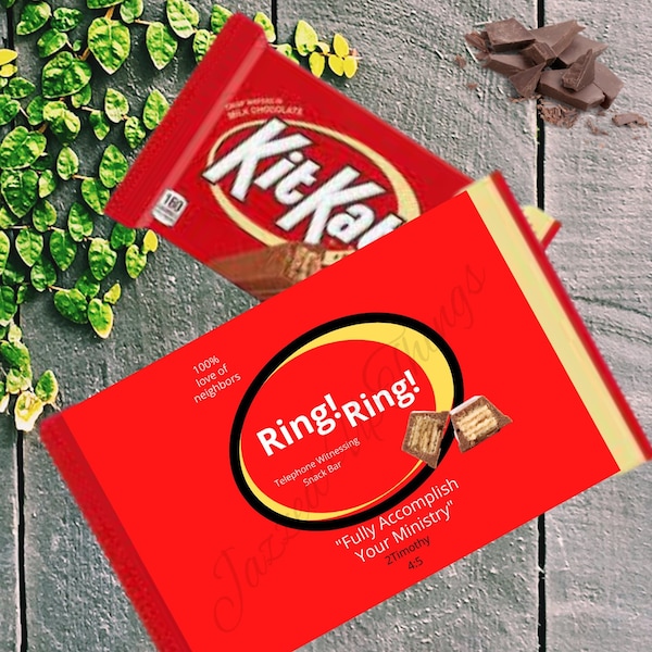 JW Kit Kat Candy Wrapper king size -JW Gifts, Jehovah's Witness Candy Wrappers, Pioneer School Gifts, JW Elders Gifts