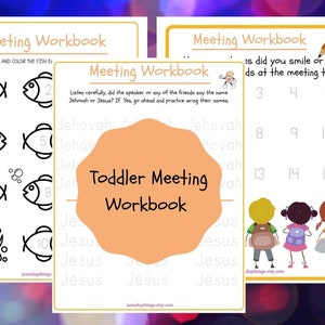 JW Kids Meeting Workbook, JW Toddler Meeting Workbook, JW Kids Printables, Jehovah's Witness Kids Meeting Workbook, Meeting Busy Book