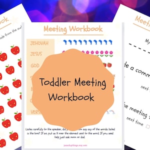 JW Meeting Workbook, JW Toddler Workbook, JW Kids Meeting Activity Book, Meeting Workbook Printables, Digital Workbook