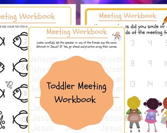 JW Kids Meeting Workbook, JW Toddler Meeting Workbook, JW Kids Printables, Jehovah's Witness Kids Meeting Workbook, Meeting Busy Book