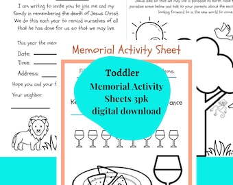 JW Memorial Activity Workbook, JW Memorial Invitation, JW Kids Memorial Activities, Jehovah Witness Kids, Family Worship activities    p