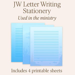 Papelería para escribir cartas de los Testigos de Jehová: Diseño submarino / Imprimible espiritual para ministerio o ánimo
