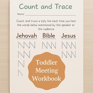 JW Toddler Meeting Workbook – Count & Trace Activity | Jehovah&#39;s Witness Kids Printable