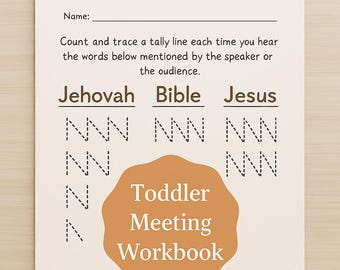 JW Toddler Meeting Workbook – Count & Trace Activity | Jehovah's Witness Kids Printable